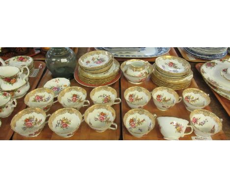 Two trays of assorted china to include; two trays of Hammersley &amp; Co 'Longton' England floral and gilt teaware including;