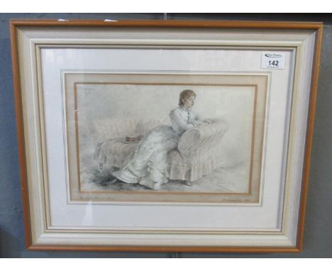 Theobald Chartran (French 1849-1907), portrait of 'The Lady Florence Dixie', watercolour and pencil, signed, dated: 1883. 21x