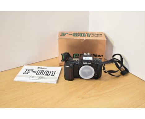 A Nikon F601 AF camera body in original box