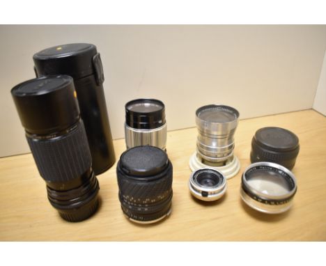 Seven Various lenses. A Petri 1:3,5 135mm, a Ricoh XR Rikenon 1:2 50mm, a Schneider- Kreuznach Retina Xenar 1:2,8 50mm, a Sch