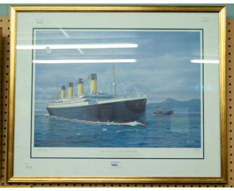 G. BAVWENS  ARTIST SIGNED LIMITED EDITION COLOUR PRINT  'RMS TITANIC - A DAY TO REMEMBER'  SIGNED AND NUMBERED IN PENCIL 497/