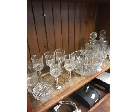 SHELF OF CRYSTAL GLASS