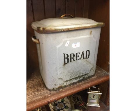 ENAMEL BREAD BIN