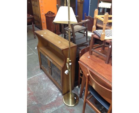 A MODERN BRASS STANDARD LAMP