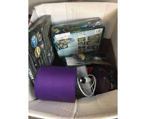 BOX INC. TABLE LAMP, DVD BOARD GAME, CYCLE LIGHTS ETC.