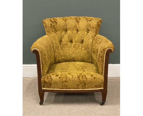 VINTAGE ARMCHAIR, classically upholstered with button back, 77 (h) x 78 (w) x 48cms (d)Provenance: private collection Conwy