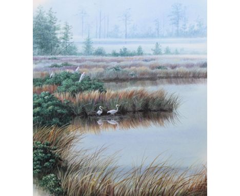 Don Balke (North Carolina, B. 1933) "The Wetlands" Signed lower left. Original Watercolor painting on Illustration Board. Pro