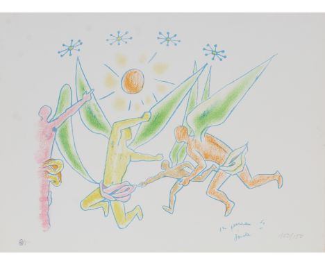 Jean Cocteau (French, 1889-1963) Color lithograph on Arches paper. Pencil initialed and wet stamped lower left, titled lower 