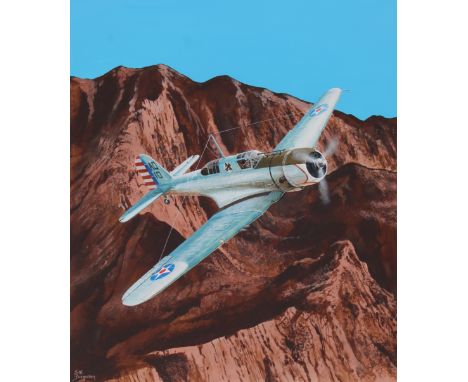Steve Ferguson (American, B. 1946) "A-17A Nomad" Signed lower left. Original Mixed Media painting on Cold Press Illustration 