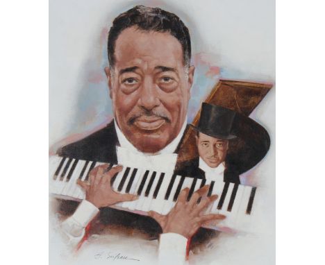 Hodges Soileau (American, B. 1943) "Duke Ellington" Signed lower left. Original Original Oil painting on Canvas laid on foam 