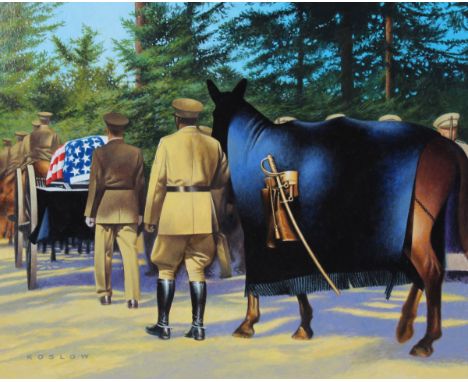 Howard Koslow (American, 1924 - 2016) "Death of Franklin D. Roosevelt" Original Acrylic painting on Illustration Board. Signe