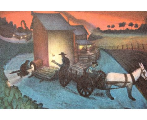 Buell Whitehead (FL, 1919 - 1993) "Late Firing" Colored Lithograph. Pencil signed and dated (1992) lower right. Titled and nu