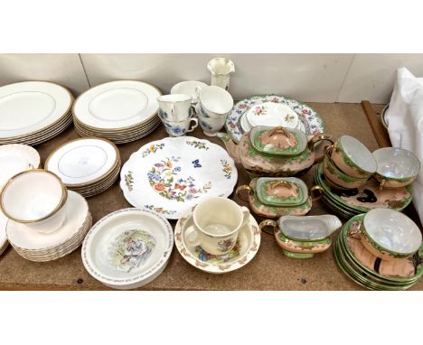 A matched white and gilt decorated part tea and dinner service including Royal Worcester Viceroy, Royal Albert Val D'or, Duch
