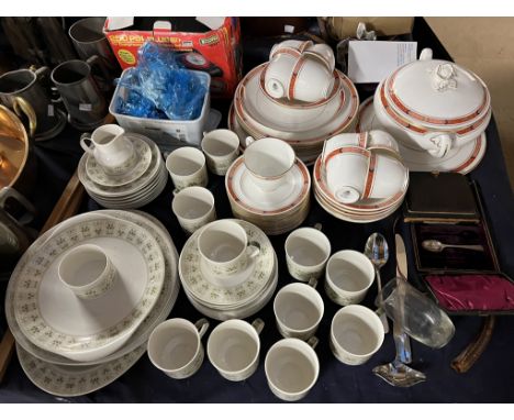 A Royal Worcester part tea and dinner service together with a Royal Doulton Samarra pattern part dinner set etc 