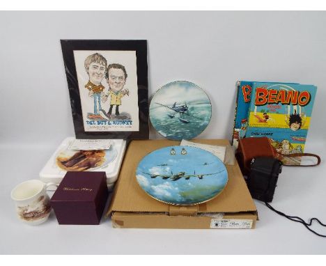 Lot to include a camera, a small quantity of ceramics, limited edition print of Del Boy and Rodney from Only Fools And Horses
