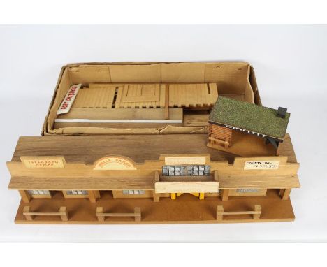 Park Toy, Other - Two boxed with an unboxed wooden playsets. Lot consists of a boxed Park Toy Fort Cheyenne; with a boxed Wel