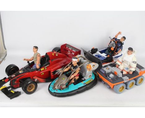 Action Man. A collection of 4 figures and 4 vehicles. 4 Action men figures - Astronaut, Climber, Ninja, Soldier with clothes 
