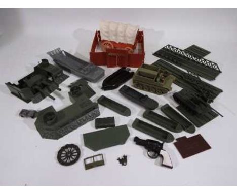 Airfix - Timpo - Lone Star - A collection of vintage plastic military models including Airfix DUKW, a Timpo Armoured Personne