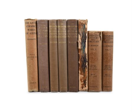 A selection of early books and catalogues on Chinese art, including R.L. Hobson, Chinese Pottery & Porcelain Vol I, London, N