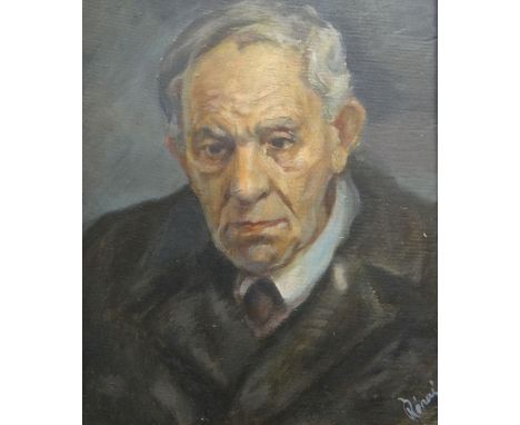 ATTRIBUTED TO JOZSEF RIPPL-RONAI (Hungarian 1861 - 1927) oil on board - head and shoulders portrait of a gentleman, signed, 4