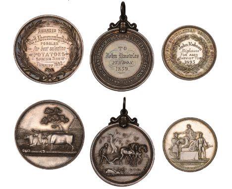 Highland and Agricultural Society of Scotland (Inst. 1834], silver award medals (2), unsigned [by A. Kirkwood], named (To Joh