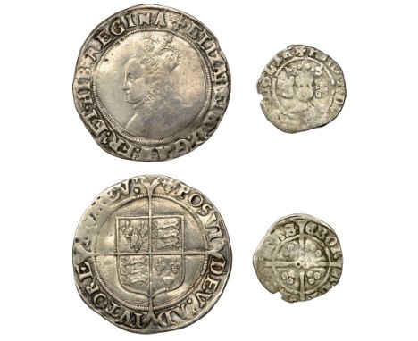 Elizabeth I, Second issue, Shilling, mm. cross-crosslet, bust 1A, 5.61g/9h (N 1985; S 2555A); together with a York Penny of R