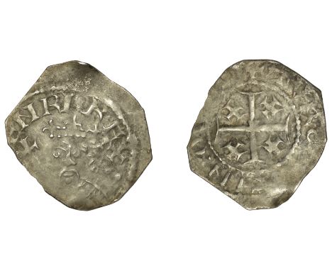 Henry II (1154-1189), Tealby coinage, Penny, class F, Ipswich, Turstain, tvrs[—]in : o[—], 1.32g/6h (Sadler 1446ff; BMC 352ff