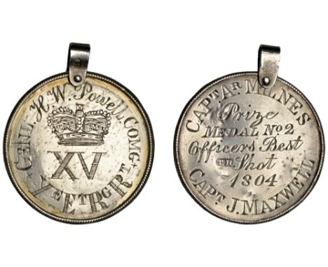 EAST YORKSHIRE: an engraved silver award medal, (Genl. H.W. Powell Comg. XV Ye E[as]t R[idin]g R[egimen]t, rev. (Capt. A[rthu