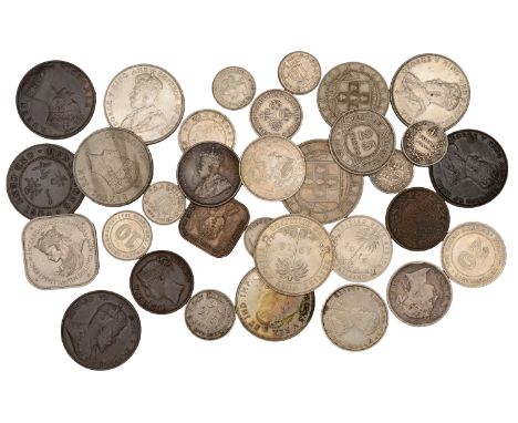 British West Africa, George V, Two Shillings, 1913, Shilling, 1914 (KM 13); together with miscellaneous British Colonial coin