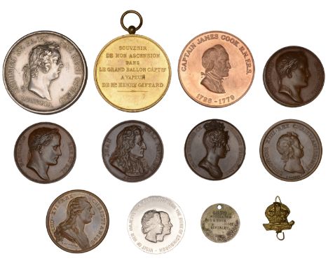 FRANCE, Military Conquests, 1646, a copper medal by J. Mauger, 41mm (Divo 23); Birth of the Dauphin, 1729, a plated copper me