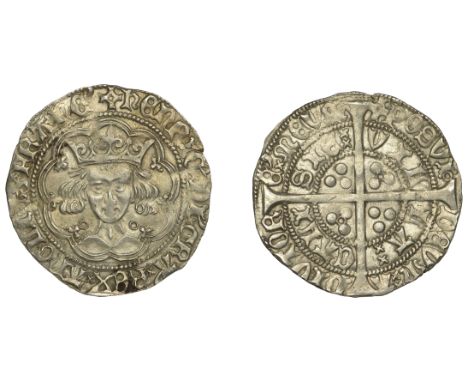 Henry VI (First reign, 1422-1461), Annulet issue, Groat, Calais, mm. cross II, reads angli, no fleur on breast, 3.82g/9h (N 1