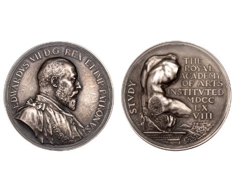 Royal Academy of Arts, a matt silver award medal by T. Brock, bust of Edward VII right, rev. the torso Belvedere, edge named 