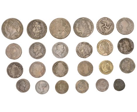 IRELAND, base metal type coins, Elizabeth I to George IV (22), including a St Patrick’s ‘Farthing’, Gunmoney and Woods issues