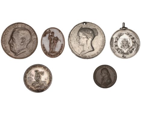Archbishop Abbots School, Guildford, a silver award medal by W.J. Taylor (History and Geography, June 1872, Presented by Albe
