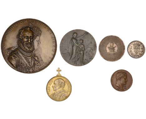 AUSTRIA, Calendar Medal, 1808, in copper, by A. Guillemard, 49mm (Slg. Julius 3055); FRANCE, Henri IV, Marie de Medici and th