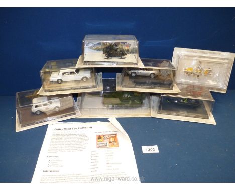 A box containing 1:43 scale car models from 'The James Bond Car Collection', featured in the films 'The World is not Enough',