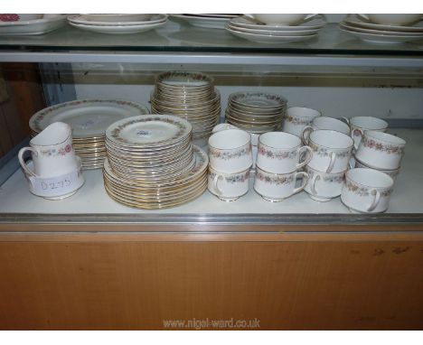A large quantity of Paragon "Belinda" tea/dinnerware to include 12 dinner plates (10 1/2"), 8 plates (8 1/2"), 12 plates (6 1