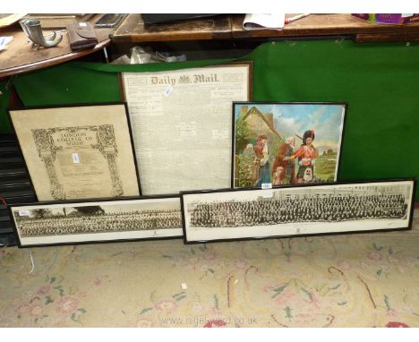 Two school Photographs for St. Julian's High School for Boys 1946 and Girls 1961, a framed London College of Music Diploma, f