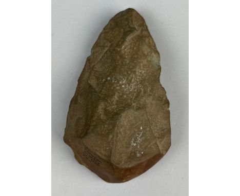 PALAEOLITHIC ENGLISH HAND AXE, Thames Valley Palaeolithic Handaxe. Found in Yarnton quarry reject pile, Oxfordshire. Ex Briti