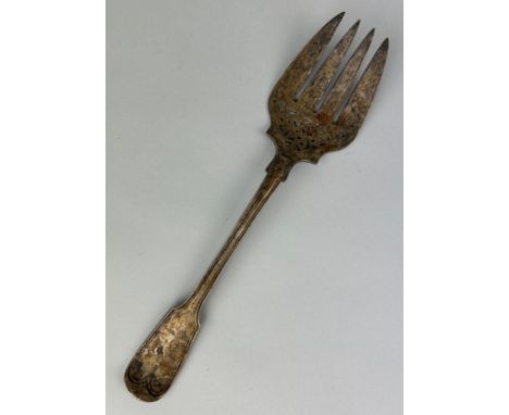 A LARGE VICTORIAN SILVER PRESENTATION FORK MARKED FH: The Portland Co Ltd -Francis Higgins III- ,Weight: 143gms 
