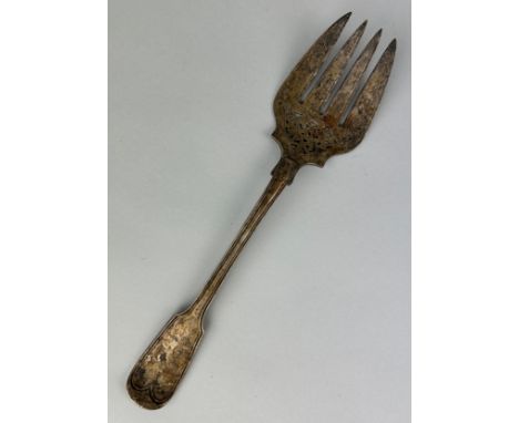 A LARGE VICTORIAN SILVER PRESENTATION FORK MARKED FH: The Portland Co Ltd -Francis Higgins III- ,Weight: 143gms 