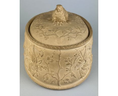 A COPELAND BISCUIT GAME DISH, Decorated with hanging game and birds. 
