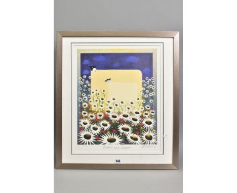 MACKENZIE THORPE (BRITISH 1956) 'MOTHER AND DAUGHTER' a limited edition print of sheep surrounded by flowers 50/850, signed t