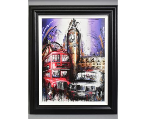 SAMANTHA ELLIS (BRITISH 1992) 'PLAYING FOR TIME' a limited edition print of London icons 48/195, signed lower left, with cert