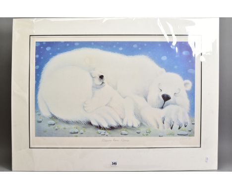 MACKENZIE THORPE (BRITISH 1956) 'SLEEPING BEAR DUNES' a limited edition print of Polar Bears 580/850, signed to lower margin,