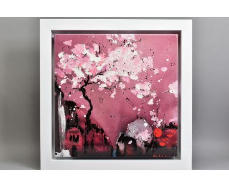 DANIELLE O'CONNOR AKIYAMA (CANADIAN 1959) 'PAINTED DREAMS II', a Japanese vista with cherry tree and buildings, limited editi