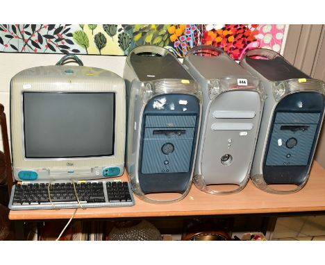 N APPLE IMAC G3 BONDI BLUE CASE, Serial No.ZM8254427, with matching keyboard and power cable, a Power Mac G4 EMC 1864 in slat