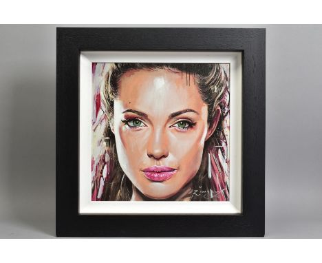 ZINSKY (BRITISH CONTEMPORARY) 'ANGELINA JOLIE' an artist proof print of the movie star 15/25, signed bottom right, with certi