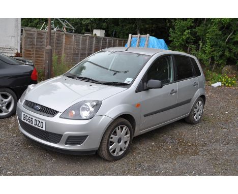 A 2006 FORD FIESTA STYLE CLIMATE 1.4 PETROL, FIVE SPEED MANUAL, FIVE DOOR CAR, in silver, V5C present, two keys, one owner fr