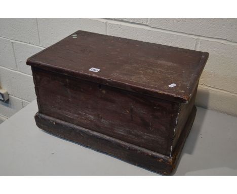 A LATE 19TH CENTURY STAINED PINE TOOL CHEST
